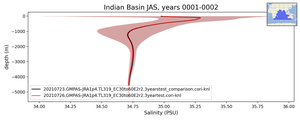 Indian Basin Salinity vs depth