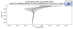 Indian Basin Salinity vs depth