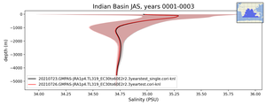 Indian Basin Salinity vs depth