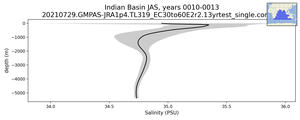Indian Basin Salinity vs depth