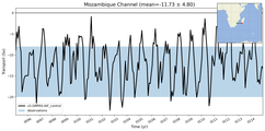 Transport through the Mozambique Channel Transect