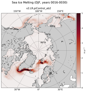 DJF DJF Climatology Map of Northern-Hemisphere Sea Ice Melting