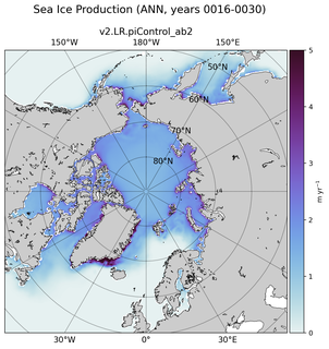 ANN ANN Climatology Map of Northern-Hemisphere Sea Ice Production