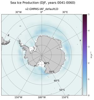 DJF DJF Climatology Map of Southern-Hemisphere Sea Ice Production