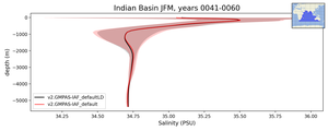 Indian Basin Salinity vs depth