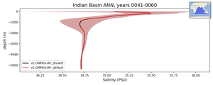 Indian Basin Salinity vs depth