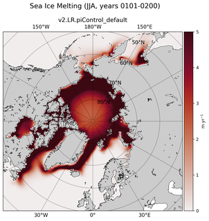 JJA JJA Climatology Map of Northern-Hemisphere Sea Ice Melting