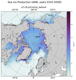 ANN ANN Climatology Map of Northern-Hemisphere Sea Ice Production