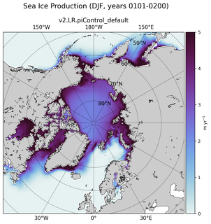 DJF DJF Climatology Map of Northern-Hemisphere Sea Ice Production