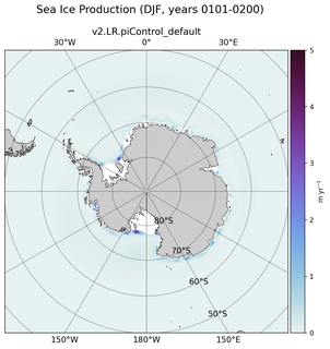 DJF DJF Climatology Map of Southern-Hemisphere Sea Ice Production