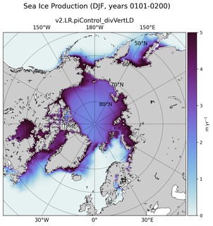 DJF DJF Climatology Map of Northern-Hemisphere Sea Ice Production