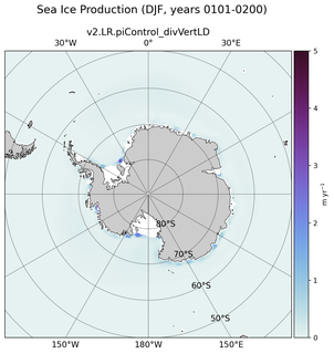 DJF DJF Climatology Map of Southern-Hemisphere Sea Ice Production