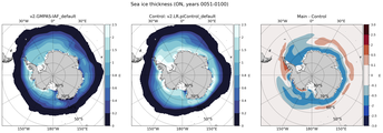 ON Climatology Map of Southern-Hemisphere Sea-Ice Thickness.