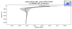 Indian Basin Salinity vs depth