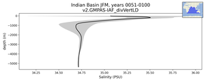 Indian Basin Salinity vs depth