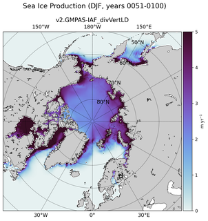 DJF DJF Climatology Map of Northern-Hemisphere Sea Ice Production