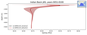 Indian Basin Salinity vs depth