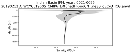 Indian Basin Salinity vs depth