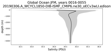 Global Ocean Salinity vs depth