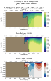 JFM Salinity at 75.0$\degree$ Longitude JFM