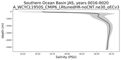 Southern Ocean Basin Salinity vs depth