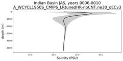 Indian Basin Salinity vs depth