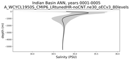 Indian Basin Salinity vs depth