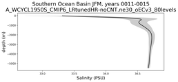 Southern Ocean Basin Salinity vs depth
