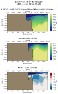 JFM Salinity at 75.0$\degree$ Longitude JFM