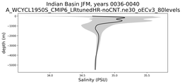 Indian Basin Salinity vs depth