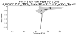 Indian Basin Salinity vs depth