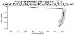 Mediterranean Basin Salinity vs depth