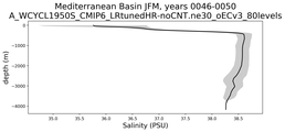 Mediterranean Basin Salinity vs depth