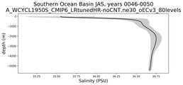 Southern Ocean Basin Salinity vs depth