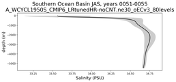 Southern Ocean Basin Salinity vs depth