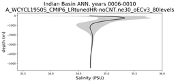Indian Basin Salinity vs depth