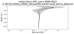 Indian Basin Salinity vs depth