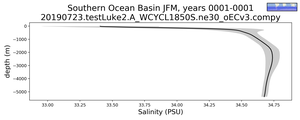 Southern Ocean Basin Salinity vs depth