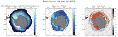 ON Climatology Map of Southern-Hemisphere Sea-Ice Thickness.