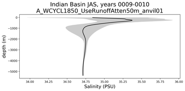 Indian Basin Salinity vs depth