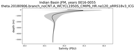Indian Basin Salinity vs depth
