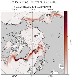 DJF DJF Climatology Map of Northern-Hemisphere Sea Ice Melting