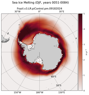 DJF DJF Climatology Map of Southern-Hemisphere Sea Ice Melting
