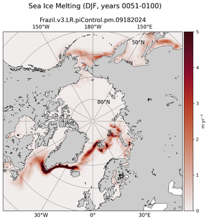 DJF DJF Climatology Map of Northern-Hemisphere Sea Ice Melting