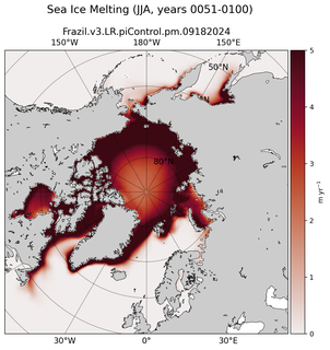 JJA JJA Climatology Map of Northern-Hemisphere Sea Ice Melting