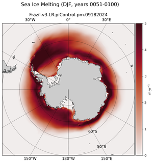 DJF DJF Climatology Map of Southern-Hemisphere Sea Ice Melting