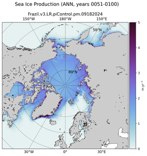 ANN ANN Climatology Map of Northern-Hemisphere Sea Ice Production