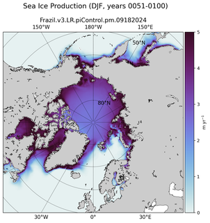 DJF DJF Climatology Map of Northern-Hemisphere Sea Ice Production