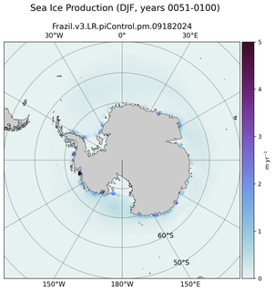 DJF DJF Climatology Map of Southern-Hemisphere Sea Ice Production