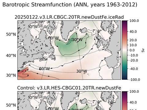 Subpolar North Atlantic Horizontal Streamfunction